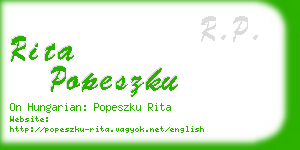 rita popeszku business card